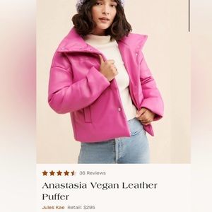 NWT Free People Jules Kae Vegan Leather Hot Pink Jacket